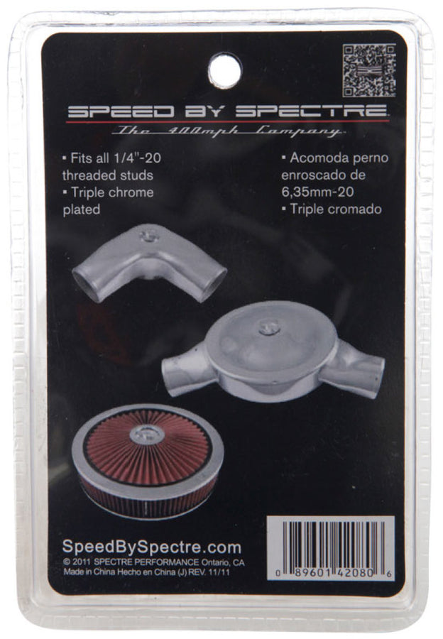 Spectre Air Cleaner Nut Low Profile (Fits 1/4in.-20 Threading) - Chrome Spectre Air Cleaner Nut Low Profile (Fits 1/4in.-20 Threading) - Chrome
