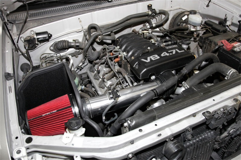 Spectre 05-07 Toyota Sequoia V8-4.7L F/I Air Intake Kit - Polished w/Red Filter Spectre 05-07 Toyota Sequoia V8-4.7L F/I Air Intake Kit - Polished w/Red Filter