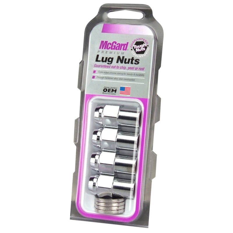 McGard Hex Lug Nut (Reg. Shank - .746in.) 1/2-20 / 13/16 Hex / 1.65in. Length (4-Pack) - Chrome McGard Hex Lug Nut (Reg. Shank - .746in.) 1/2-20 / 13/16 Hex / 1.65in. Length (4-Pack) - Chrome