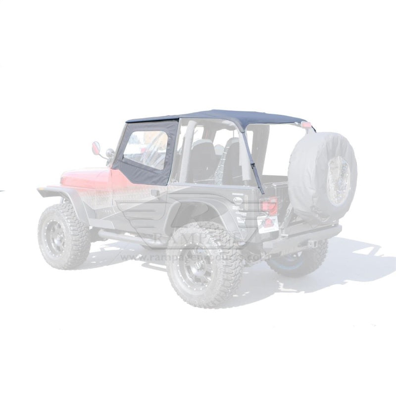Rampage 1992-1995 Jeep Wrangler(YJ) Frameless Soft Top Kit - Black Diamond Rampage 1992-1995 Jeep Wrangler(YJ) Frameless Soft Top Kit - Black Diamond