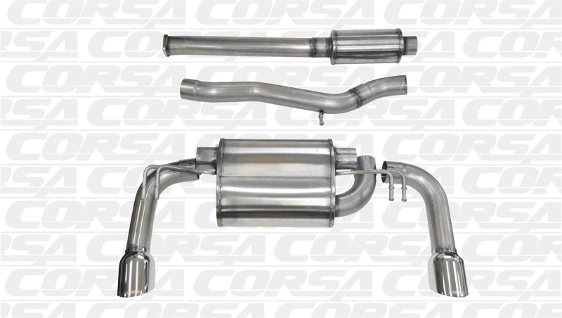 Corsa 2008-2015 Mitsubishi Lancer Evolution X Sedan 2.0L Polished Sport Dual Rear Cat-Back Exhaust Corsa 2008-2015 Mitsubishi Lancer Evolution X Sedan 2.0L Polished Sport Dual Rear Cat-Back Exhaust