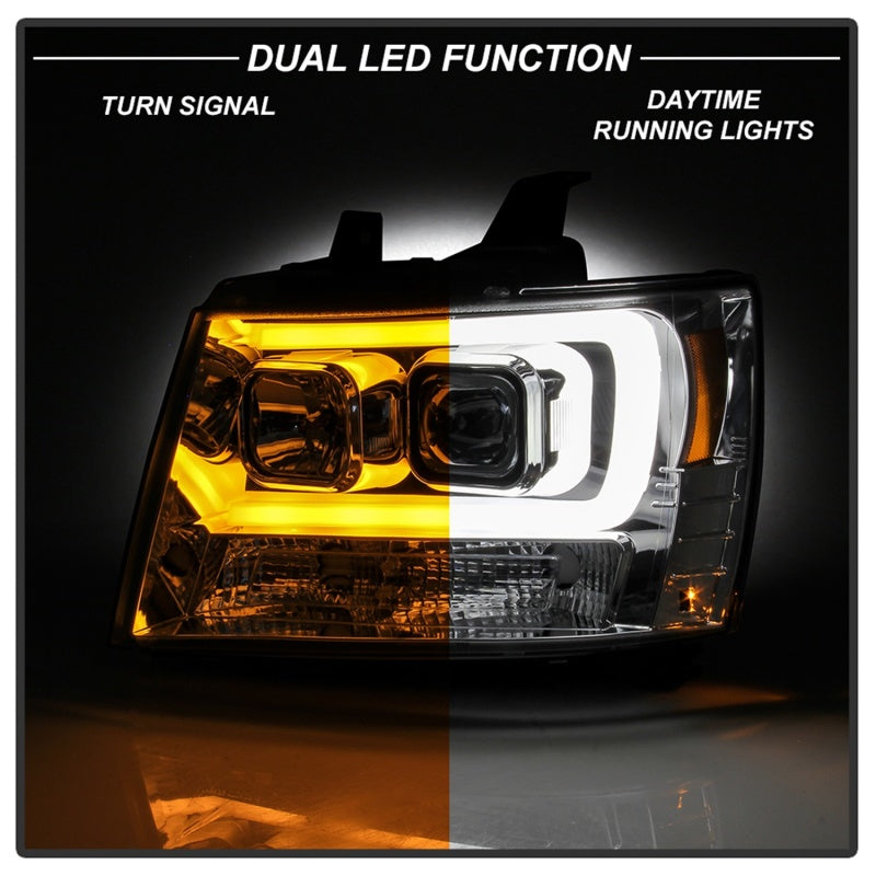 Spyder 07-14 Chevy Suburban/Tahoe V2 Projector Headlights LED Turn Sig Chrome PRO-YD-CSUB07V3-SB-C Spyder 07-14 Chevy Suburban/Tahoe V2 Projector Headlights LED Turn Sig Chrome PRO-YD-CSUB07V3-SB-C