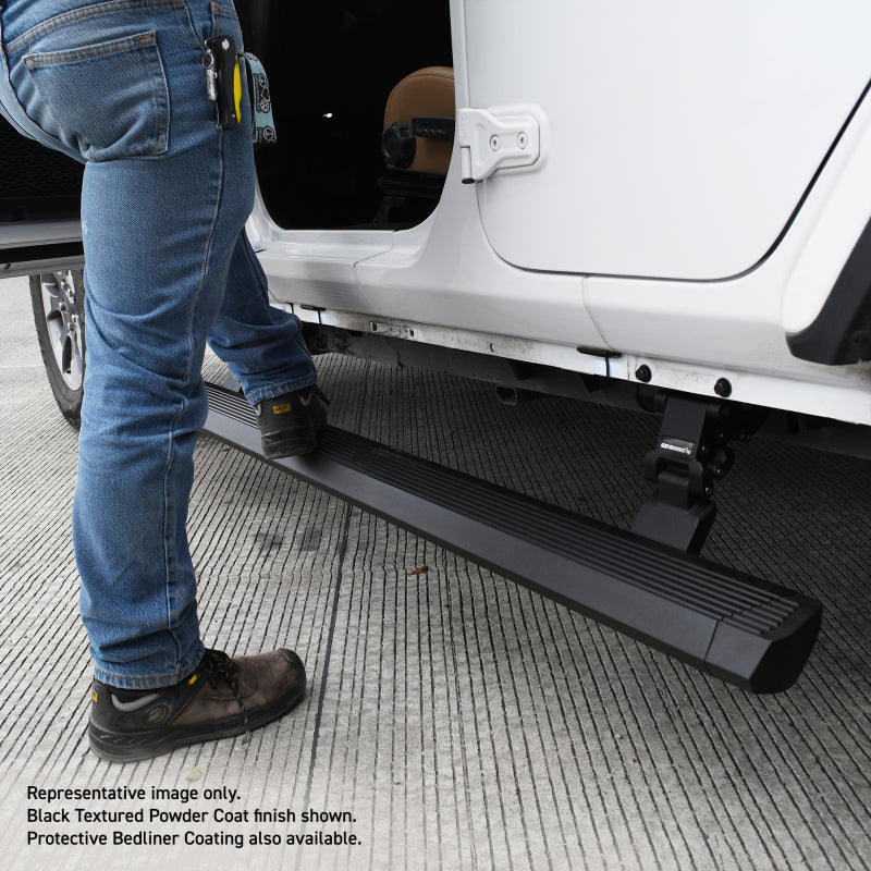 RealTruck 07-17 Jeep Wrangler 4dr VoltStep Electric Running Board Kit (Cut Req.) - Bedliner Coating RealTruck 07-17 Jeep Wrangler 4dr VoltStep Electric Running Board Kit (Cut Req.) - Bedliner Coating