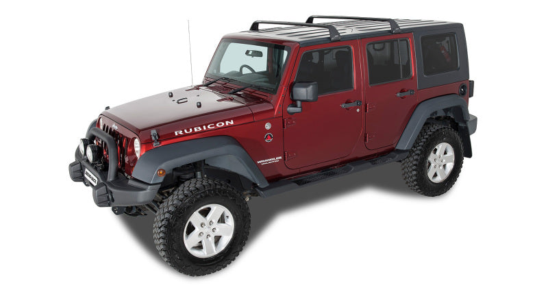 Rhino-Rack 07-22 Jeep Wrangler JK/JL 4 Door Hard Top Vortex SG 2 Bar Roof Rack - Black Rhino-Rack 07-22 Jeep Wrangler JK/JL 4 Door Hard Top Vortex SG 2 Bar Roof Rack - Black