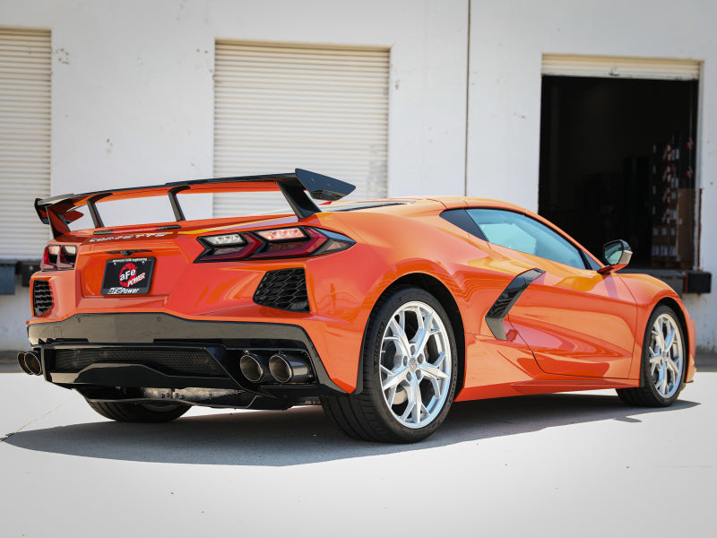 aFe MACH Force-Xp 3in to 2-1/2in 304SS Cat-Back 2020 Chevy Corvette (C8) 6.2L - Carbon Fiber Tip aFe MACH Force-Xp 3in to 2-1/2in 304SS Cat-Back 2020 Chevy Corvette (C8) 6.2L - Carbon Fiber Tip