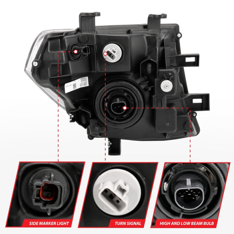 ANZO 2005-2008 Nissan Pathfinder Crystal Headlight  Black Amber ANZO 2005-2008 Nissan Pathfinder Crystal Headlight  Black Amber