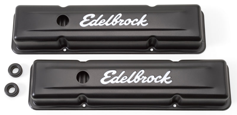 Edelbrock Valve Cover Signature Series Chevrolet 1959-1986 262-400 CI V8 Low Black Edelbrock Valve Cover Signature Series Chevrolet 1959-1986 262-400 CI V8 Low Black