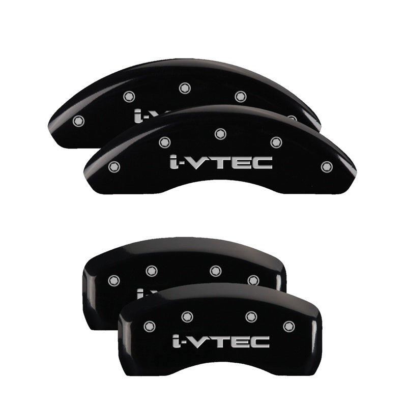 MGP 4 Caliper Covers Engraved Front & Rear i-Vtec Black finish silver ch MGP 4 Caliper Covers Engraved Front & Rear i-Vtec Black finish silver ch