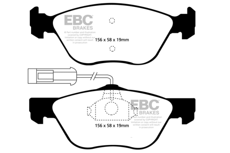 EBC 95-01 Alfa Romeo 145 1.8 TS Greenstuff Front Brake Pads EBC 95-01 Alfa Romeo 145 1.8 TS Greenstuff Front Brake Pads