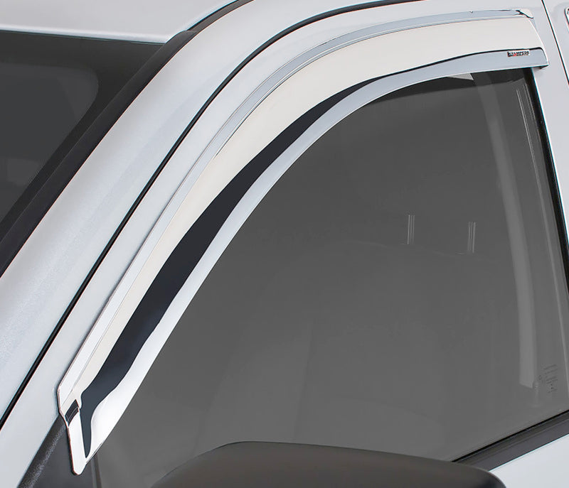 Stampede 2015-2019 Chevy Colorado Extended Cab Pickup Tape-Onz Sidewind Deflector 2pc - Chrome Stampede 2015-2019 Chevy Colorado Extended Cab Pickup Tape-Onz Sidewind Deflector 2pc - Chrome