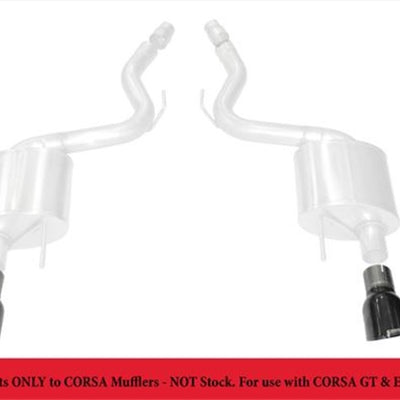 Corsa 2015-2025 Ford Mustang GT 3.0in Inlet / 4.5in Outlet Black PVD Tip Kit (For Corsa ExhaustOnly)