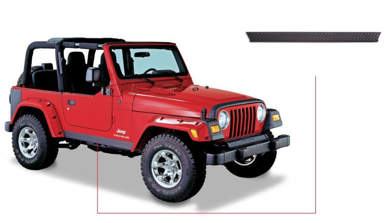 Bushwacker 97-06 Jeep Wrangler Trail Armor Side Rocker Panels - Black Bushwacker 97-06 Jeep Wrangler Trail Armor Side Rocker Panels - Black