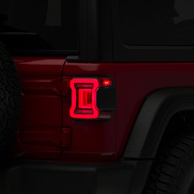 Raxiom 18-23 Jeep Wrangler JL Horizon LED Tail Lights- BlkHousing- Red Lens