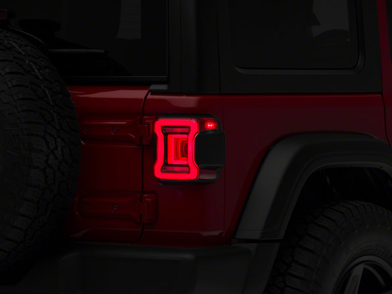 Raxiom 18-23 Jeep Wrangler JL Horizon LED Tail Lights- BlkHousing- Red Lens Raxiom 18-23 Jeep Wrangler JL Horizon LED Tail Lights- BlkHousing- Red Lens
