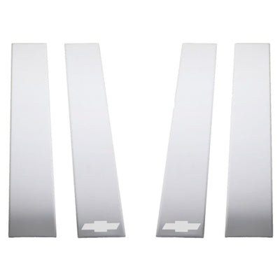 Putco 2020 Chevy Silv HD - Chevy Bow Tie Etching - Crew Cab / Double Cab (6pcs) SS Pillar Posts