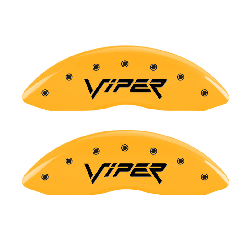 MGP 4 Caliper Covers Engraved Front & Rear Gen 2/Viper Yellow Finish Black Ch MGP 4 Caliper Covers Engraved Front & Rear Gen 2/Viper Yellow Finish Black Ch