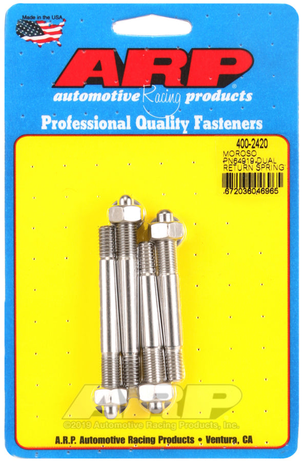 ARP Moroso 64919 Dual Return Spring w/ 1in Spacer Plate SS Carb Stud Kit ARP Moroso 64919 Dual Return Spring w/ 1in Spacer Plate SS Carb Stud Kit