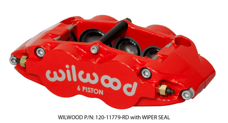 Wilwood Caliper-Narrow Superlite 6R-LH - Red 1.62/1.12/1.12in Pistons 1.25in Disc Wilwood Caliper-Narrow Superlite 6R-LH - Red 1.62/1.12/1.12in Pistons 1.25in Disc