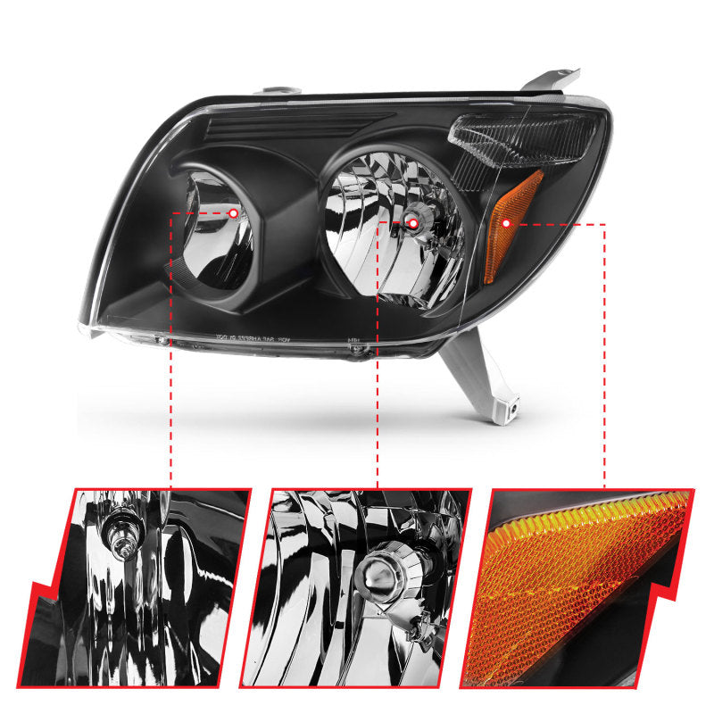 ANZO 2003-2005 Toyota 4Runner Crystal Headlights Black ANZO 2003-2005 Toyota 4Runner Crystal Headlights Black