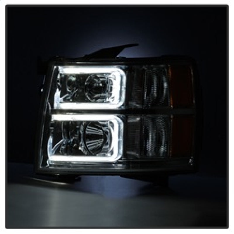 Xtune Chevy Silverado 1500/2500/3500 07-13 Halo Projector Headlights Chrome PRO-JH-CS07-LED-C Xtune Chevy Silverado 1500/2500/3500 07-13 Halo Projector Headlights Chrome PRO-JH-CS07-LED-C