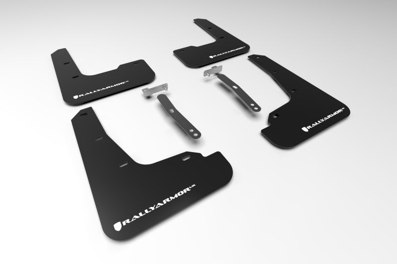 Rally Armor 21-23 Hyundai Elantra Black UR Mud Flap w/White Logo Rally Armor 21-23 Hyundai Elantra Black UR Mud Flap w/White Logo