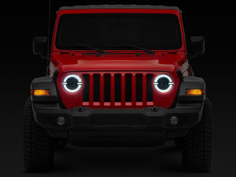 Raxiom 18-23 Jeep Wrangler JL Axial Series 9-In LED Angel Eye Headlights- Blk Housing (Clear Lens) Raxiom 18-23 Jeep Wrangler JL Axial Series 9-In LED Angel Eye Headlights- Blk Housing (Clear Lens)