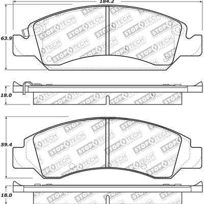 StopTech 08-17 Cadillac Escalade Street Performance Front Brake Pads
