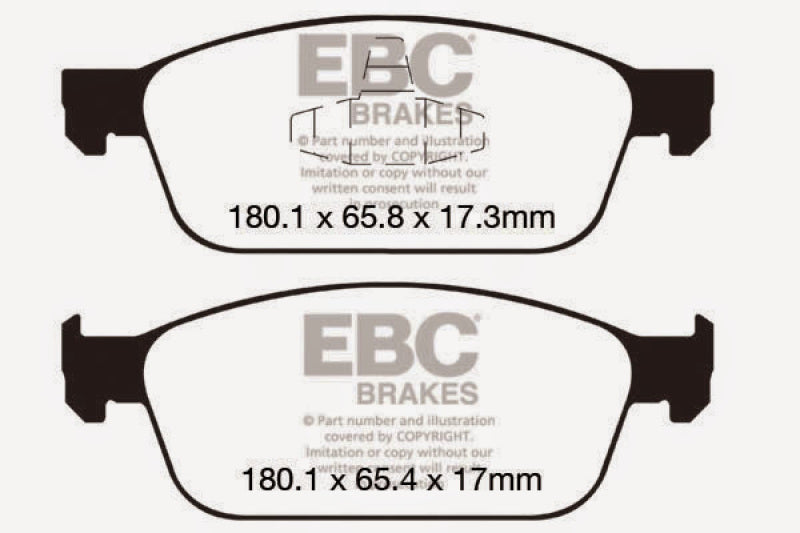 EBC 12+ Ford Focus 2.0 Turbo ST Ultimax2 Front Brake Pads EBC 12+ Ford Focus 2.0 Turbo ST Ultimax2 Front Brake Pads