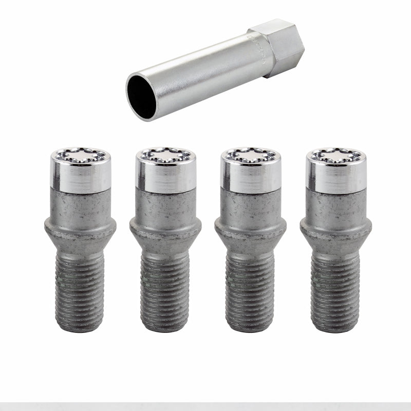 McGard Wheel Lock Bolt Set - 4pk. (Tuner / Cone Seat) M14X1.5 / 17mm Hex / 28.6mm Shank L. - Chrome McGard Wheel Lock Bolt Set - 4pk. (Tuner / Cone Seat) M14X1.5 / 17mm Hex / 28.6mm Shank L. - Chrome