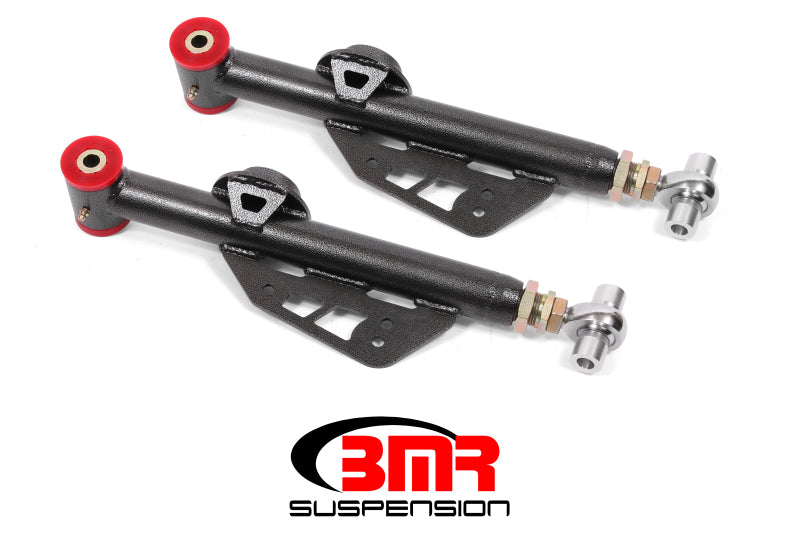 BMR 99-04 Ford Mustang Adj. Lower Control Arms Poly/Rod End Combo - Black Hammertone BMR 99-04 Ford Mustang Adj. Lower Control Arms Poly/Rod End Combo - Black Hammertone
