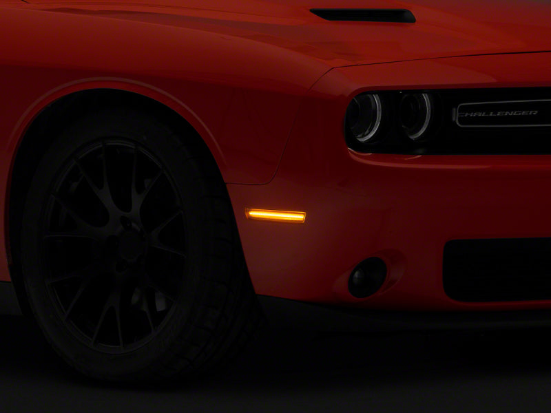 Raxiom 15-23 Dodge Challenger Excluding Widebody Axial Series LED Side Marker Lights- Clear Raxiom 15-23 Dodge Challenger Excluding Widebody Axial Series LED Side Marker Lights- Clear