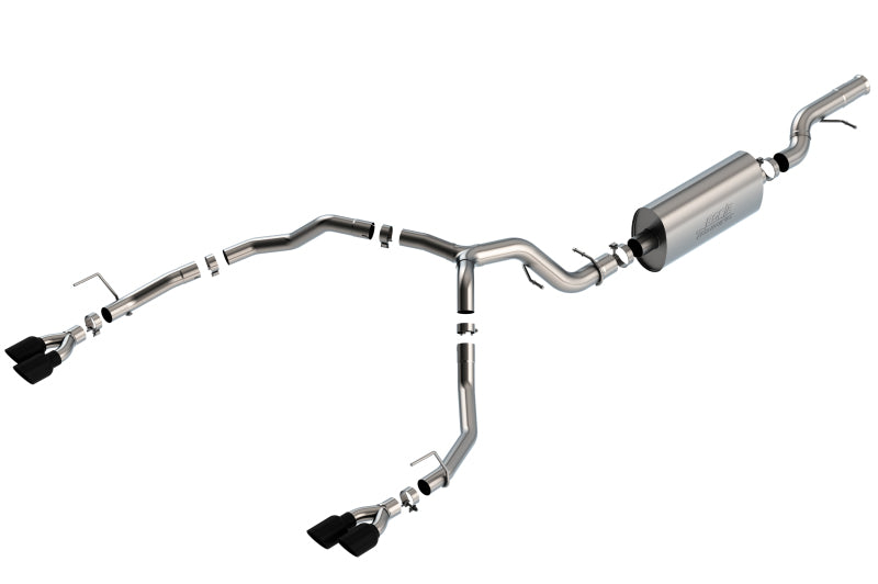 Borla 21-22 Chevrolet Tahoe 6.2L V8 2/4WD 4DR T-304 SS Touring Cat-Back Exhaust w/ Black Chrome Tips Borla 21-22 Chevrolet Tahoe 6.2L V8 2/4WD 4DR T-304 SS Touring Cat-Back Exhaust w/ Black Chrome Tips
