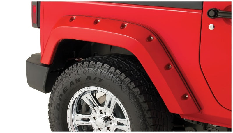 Bushwacker 07-18 Jeep Wrangler Pocket Style Flares 2pc Fits 2-Door Sport Utility Only - Black Bushwacker 07-18 Jeep Wrangler Pocket Style Flares 2pc Fits 2-Door Sport Utility Only - Black