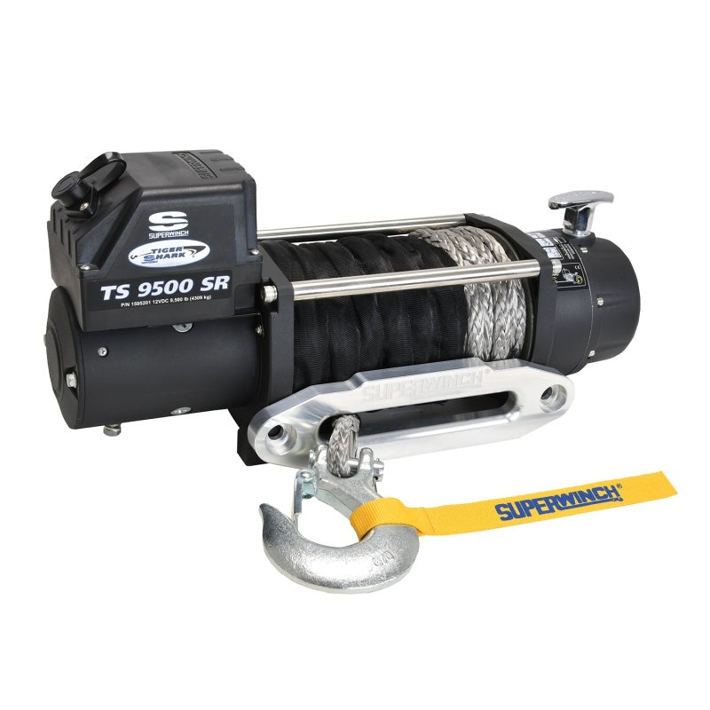Superwinch 9500 LBS 12V DC 3/8in x 80ft Synthetic Rope Tiger Shark 9500 Winch Superwinch 9500 LBS 12V DC 3/8in x 80ft Synthetic Rope Tiger Shark 9500 Winch