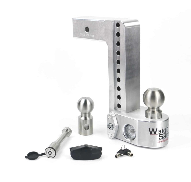 Weigh Safe 10in Drop Hitch w/Built-in Scale & 2.5in Shank (10K/18.5K GTWR) w/WS05 - Aluminum Weigh Safe 10in Drop Hitch w/Built-in Scale & 2.5in Shank (10K/18.5K GTWR) w/WS05 - Aluminum