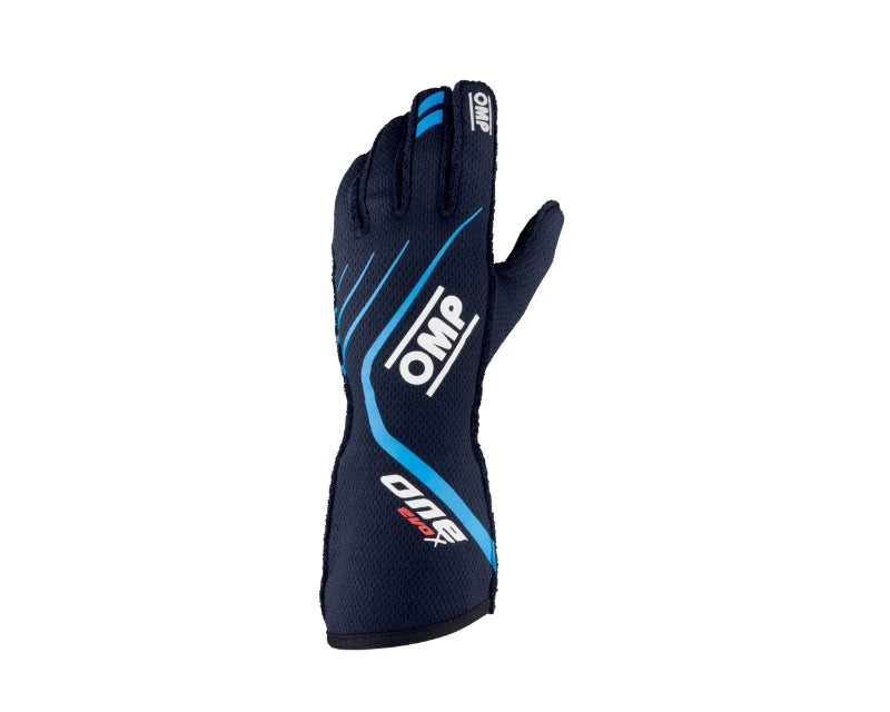 OMP One Evo X Gloves Navy Blue/Cyan - Size Xs (Fia 8856-2018) OMP One Evo X Gloves Navy Blue/Cyan - Size Xs (Fia 8856-2018)