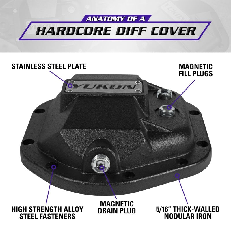 Yukon Gear Hardcore Diff Cover for Dana 44 - Nodular Iron Yukon Cover Yukon Gear Hardcore Diff Cover for Dana 44 - Nodular Iron Yukon Cover