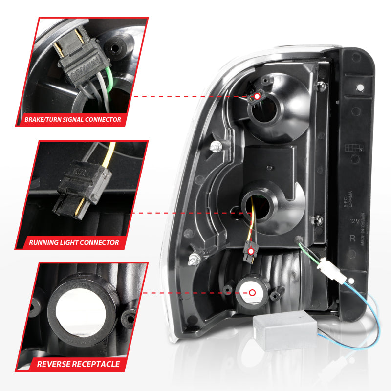 ANZO 2002-2009 Chevrolet Trailblazer LED Tail Lights w/ Light Bar Black Housing Smoke Lens ANZO 2002-2009 Chevrolet Trailblazer LED Tail Lights w/ Light Bar Black Housing Smoke Lens