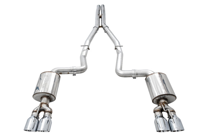 AWE Tuning 2015+ Dodge Challenger 6.4L/6.2L Non-Resonated Touring Edition Exhaust - Quad Silver Tips AWE Tuning 2015+ Dodge Challenger 6.4L/6.2L Non-Resonated Touring Edition Exhaust - Quad Silver Tips