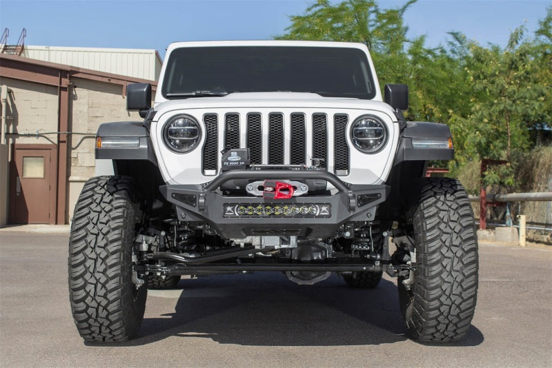 Addictive Desert Designs 2018 Jeep Wrangler JL Rock Fighter Front Bumper w/ Low Profile Top Hoop Addictive Desert Designs 2018 Jeep Wrangler JL Rock Fighter Front Bumper w/ Low Profile Top Hoop