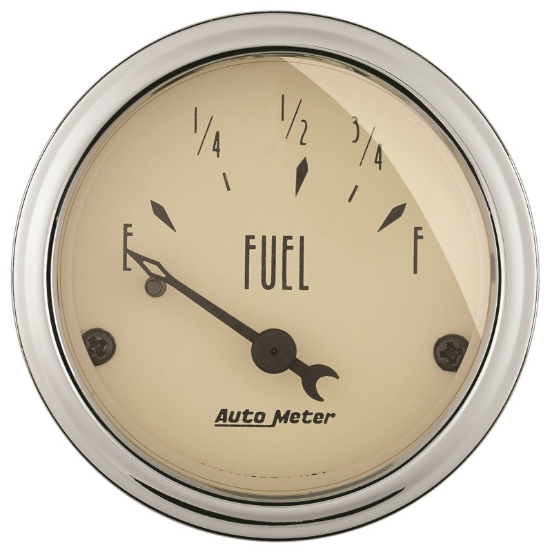 Autometer 2in 73 E/8-12 F Antique Beige Fuel Level Gauge Autometer 2in 73 E/8-12 F Antique Beige Fuel Level Gauge
