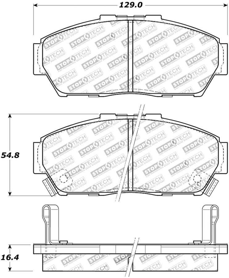 StopTech Street Touring 93-95 Honda Civic Coupe Front Brake Pads StopTech Street Touring 93-95 Honda Civic Coupe Front Brake Pads