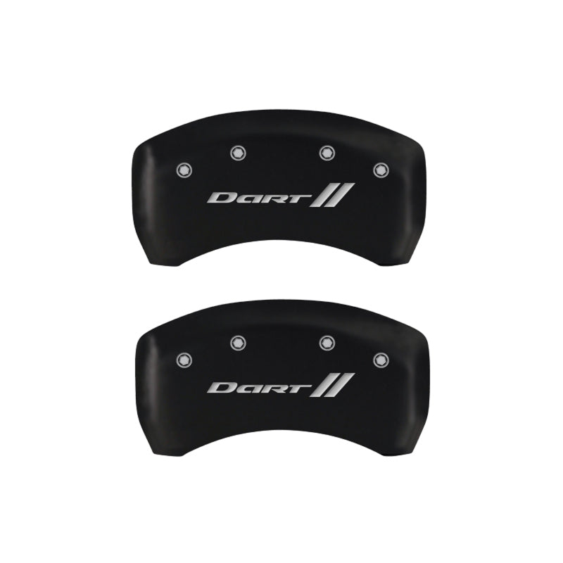 MGP 4 Caliper Covers Engraved Front & Rear With stripes/Dart Red finish silver ch MGP 4 Caliper Covers Engraved Front & Rear With stripes/Dart Red finish silver ch