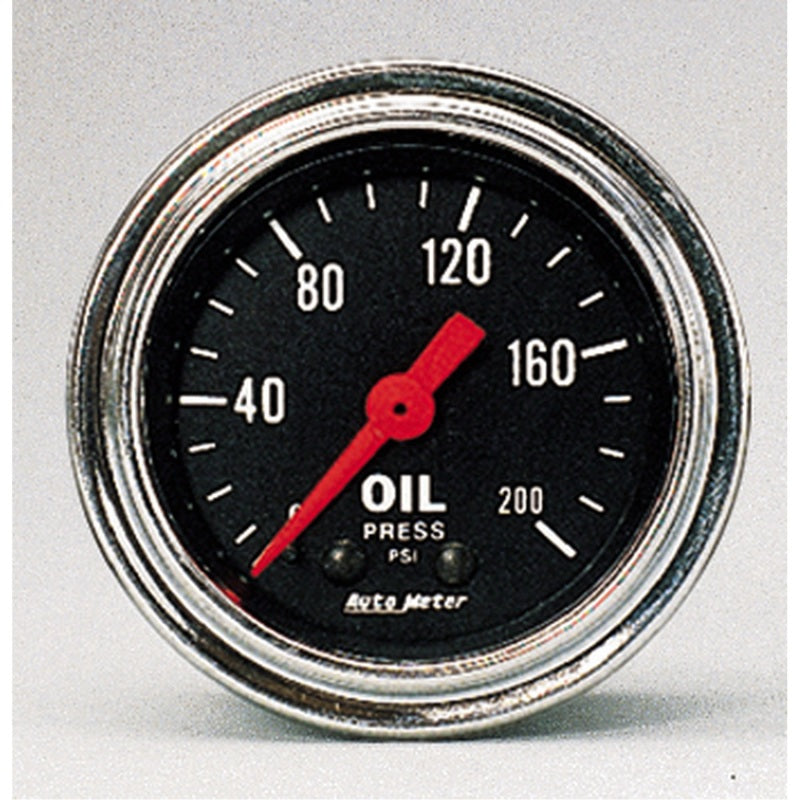 Autometer Traditional Chrome 2-1/16in 200 PSI Mechanical Oil Pressure Gauge Autometer Traditional Chrome 2-1/16in 200 PSI Mechanical Oil Pressure Gauge