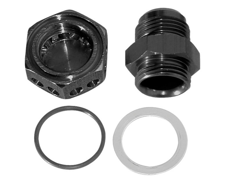 Moroso Positive Seal Fitting -12An - Black Anodized Aluminum - Single Moroso Positive Seal Fitting -12An - Black Anodized Aluminum - Single