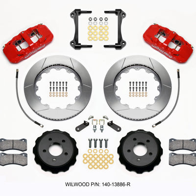 Wilwood AERO6 Front Hat Kit 14.00 Red 2015-Up Mustang w/Lines