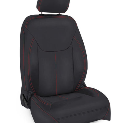 PRP 13-18 Jeep Wrangler JK Front Seat Covers/2 door or 4 door (Pair) - Black with Red Stitching