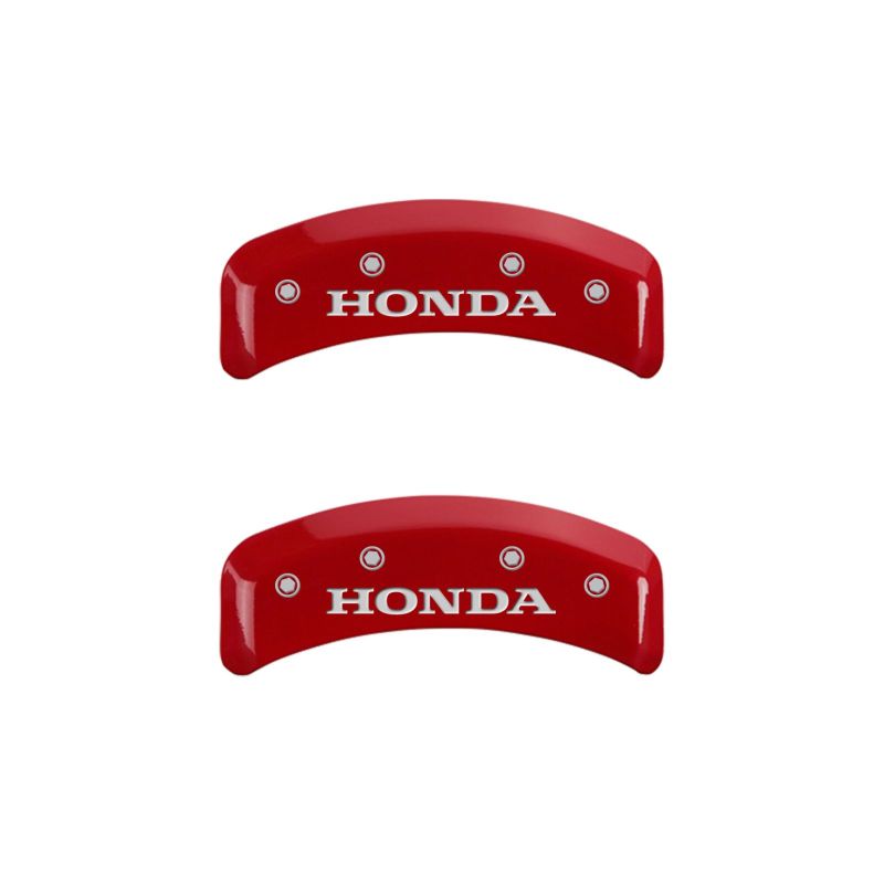 MGP 4 Caliper Covers Engraved Front & Rear Honda Red finish silver ch MGP 4 Caliper Covers Engraved Front & Rear Honda Red finish silver ch