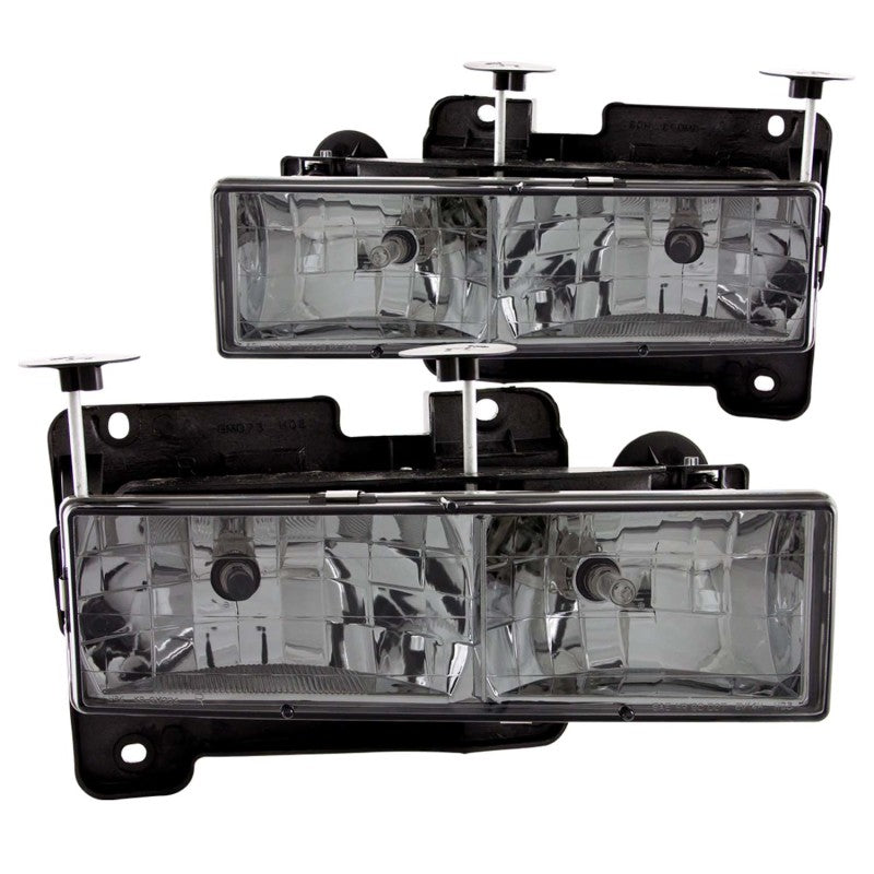 ANZO 1988-1998 Chevrolet C1500 Crystal Headlights w/ Smoke Lens ANZO 1988-1998 Chevrolet C1500 Crystal Headlights w/ Smoke Lens