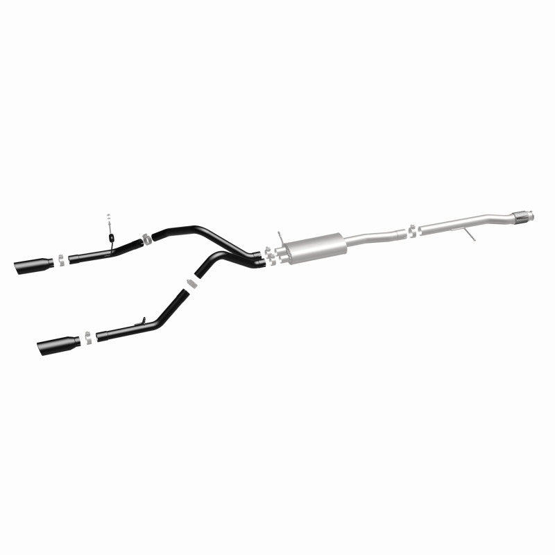 MagnaFlow SYS Cat-Back 4in Black Dual Split Rear Tips 14-15 Chevy Silverado/GMC Sierra 4.3L-5.3L MagnaFlow SYS Cat-Back 4in Black Dual Split Rear Tips 14-15 Chevy Silverado/GMC Sierra 4.3L-5.3L